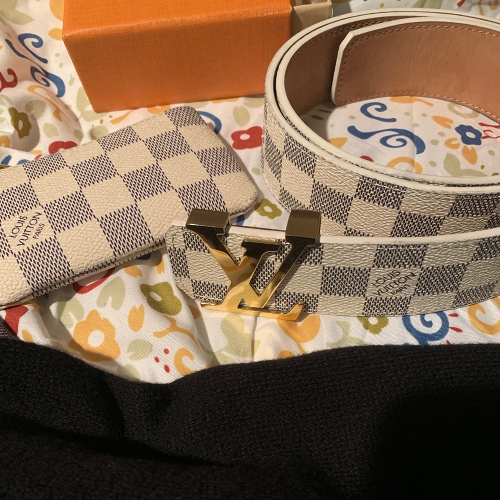 Louis Vuitton Damien Azur belt & coin pouch